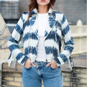 Jackett 100% leather suede fringe jacket